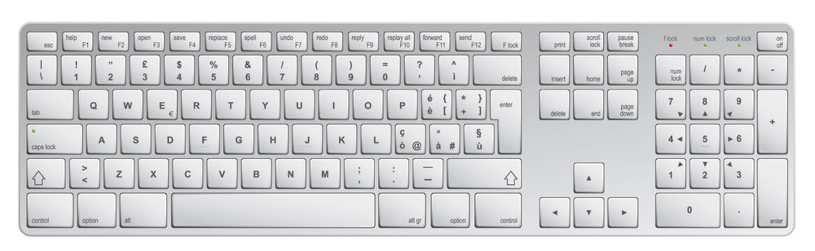 aluminium keyboard - pc version [vector in CMYK]