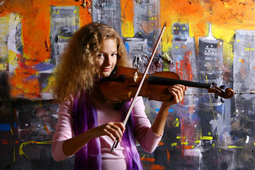 Beautiful violin musician