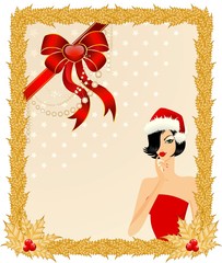 snow Maidens on a background for Christmastides