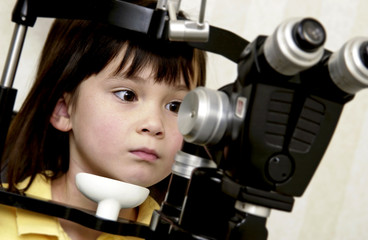 Girl getting vision tested