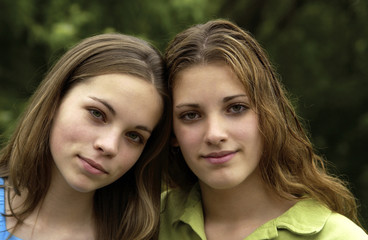 Portrait of two teen girls