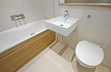 bathroom with designer appliances