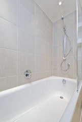 bath tub with shower attachment