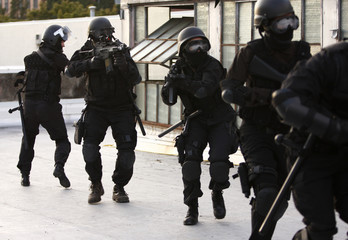 SWAT officers in full tactical gear