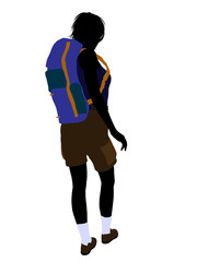 Girl Hiker Silhouette