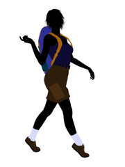 Girl Hiker Silhouette