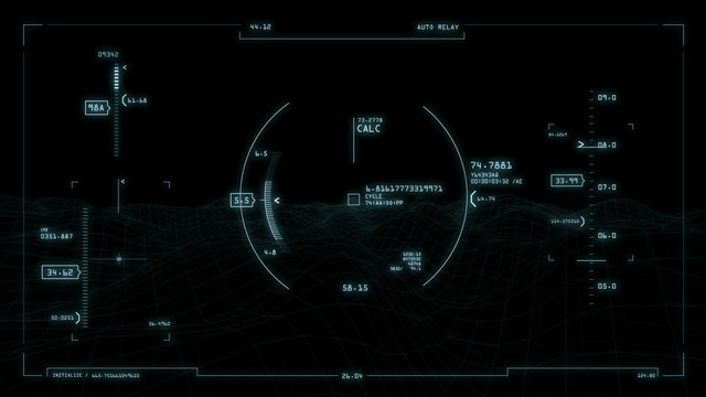 Futuristic heads-up interface screen