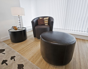 armchair with side table