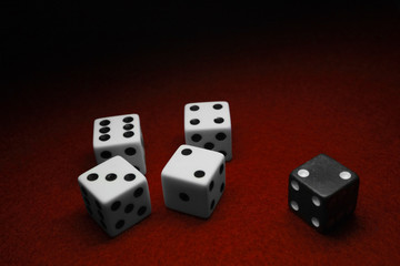Dice over red