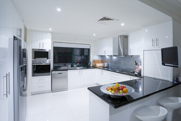 Fototapeta Modern kitchen in luxury mansion obraz
