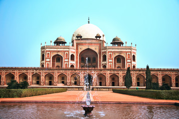 The Red Fort with fountain