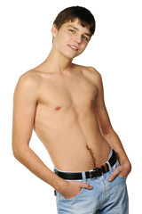 Young the man. Topless