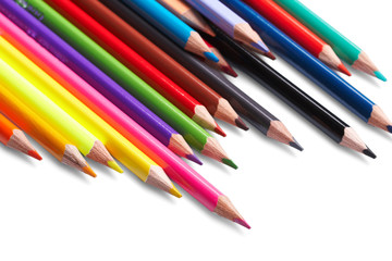 Color pencils  on white background