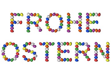 Oster-Schriftzug Bunt Frontal