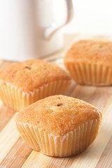 Tasty vanilla cakes with tea