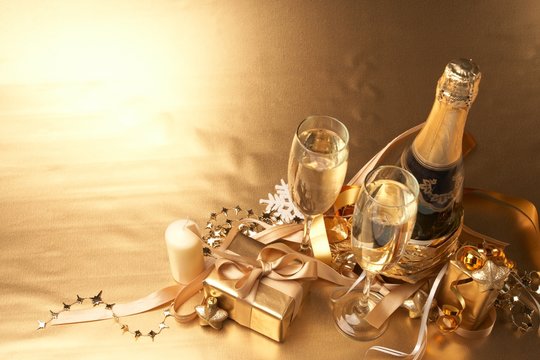Champagne and gift