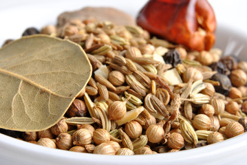 indian spice mix in a white bowl