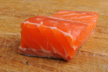 raw organic wild salmon steak from the irish west coast
