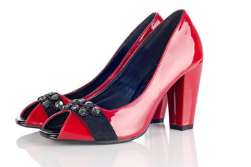 Pair of Woman Red Shoes