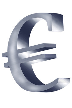 sigle Euro m&eacute;tallique 3D