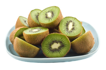 plate of kiwi fruits.