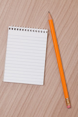 pencil and notepad