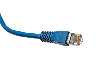 Blue network cable isolated