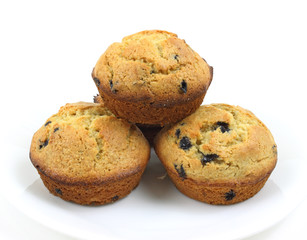 Freshly baked blueberry muffins