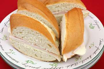 Close view of sandwiches on plates