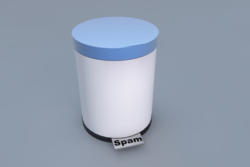 No Spam und mülleimer als symbol