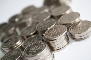 coins stack isolated on white