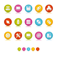 Matte Circle Icons - Computer Equipment