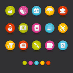 Matte Circle Icons - Office