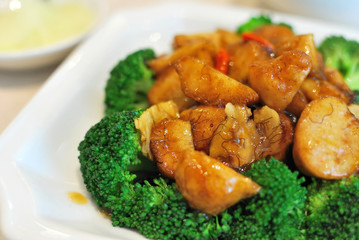 Chinese style mushrooms and cauliflower