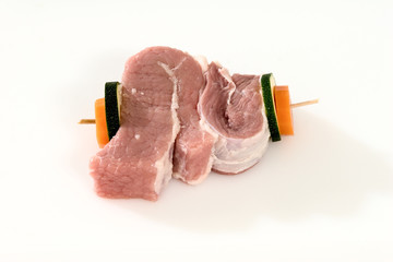 Fleisch,Kalbsbrustspiess roh,ungebraten