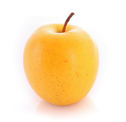 Yellow apple isolated on white