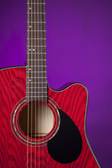 Obraz na płótnie Canvas Guitar Acoustic Isolated on Purple