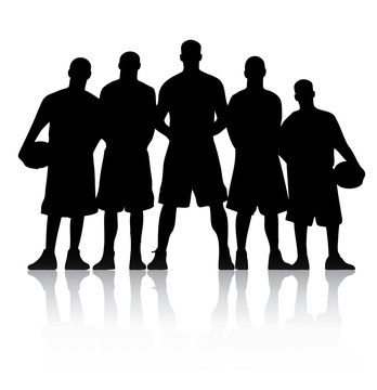 Basketball Team Silhouette Vector