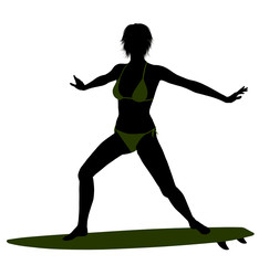 Fototapeta na wymiar Female Surfer Silhouette Illustration