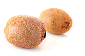 Two kiwi isolated on white