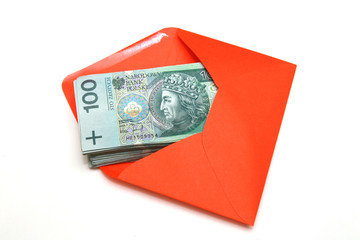 Polish money in envelope