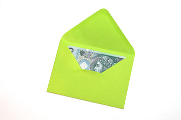 Polish Money in envelope