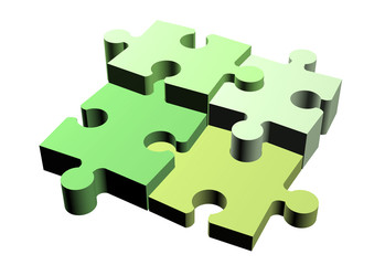 Jigsaw puzzle pieces attached