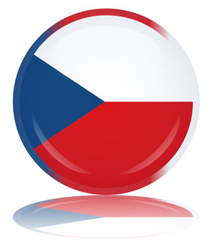 Czech Republic Flag Round Button (Czeck Česk&aacute; Republika Vector)
