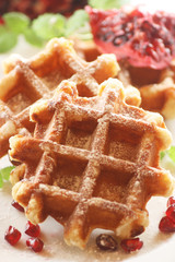 Waffles with Pomegranate Seeds