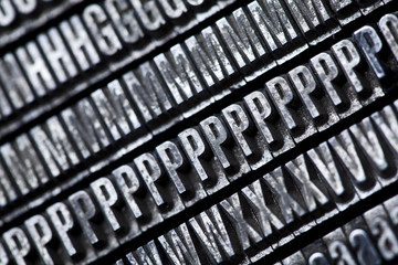 Old metal movable typo