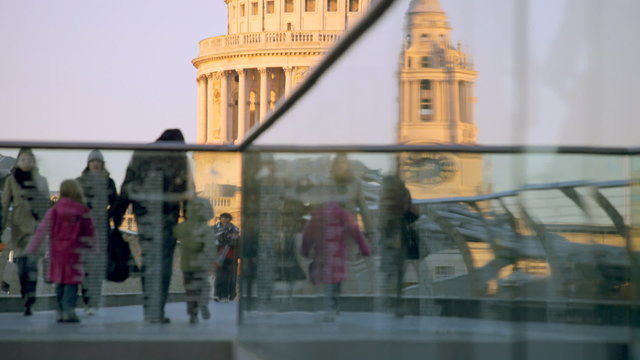 view of st paul's cathedral, from millennium bridge, london