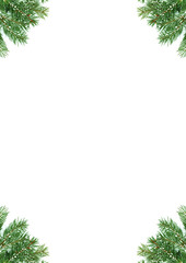 Christmas framework with snow and cones