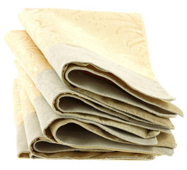 serviettes table fond blanc