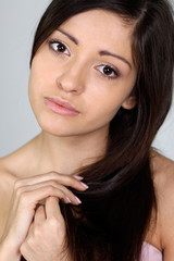Obraz premium Closeup portrait of an attractive woman